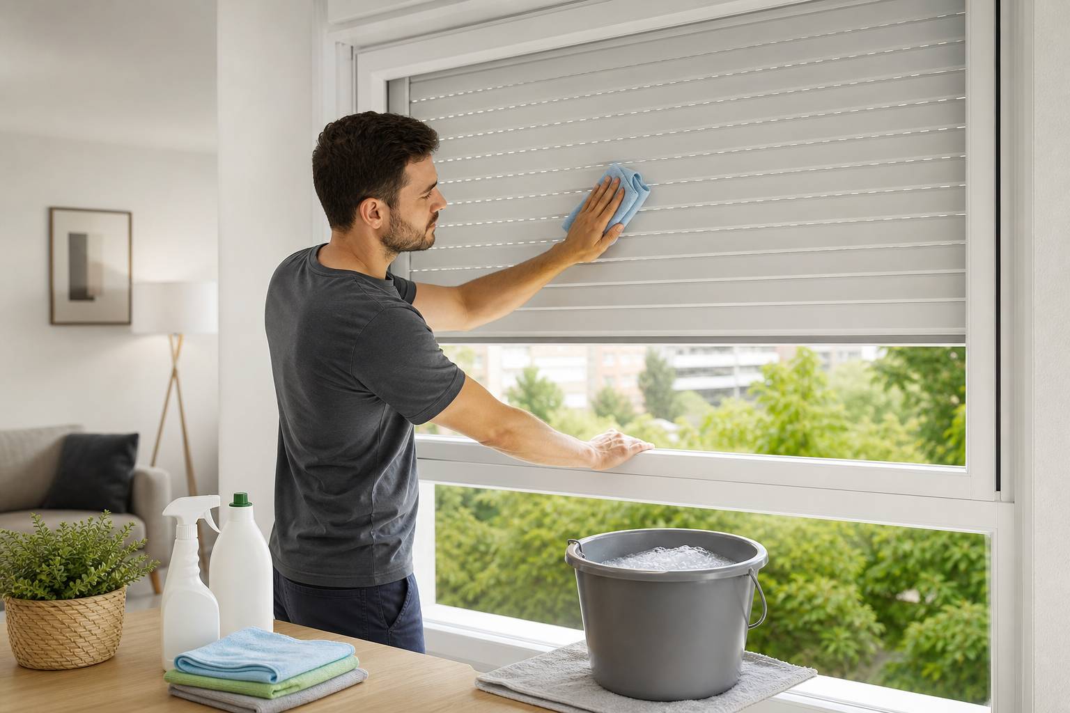 Cómo limpiar persianas sin desmontarlas: métodos rápidos para PVC, aluminio y madera