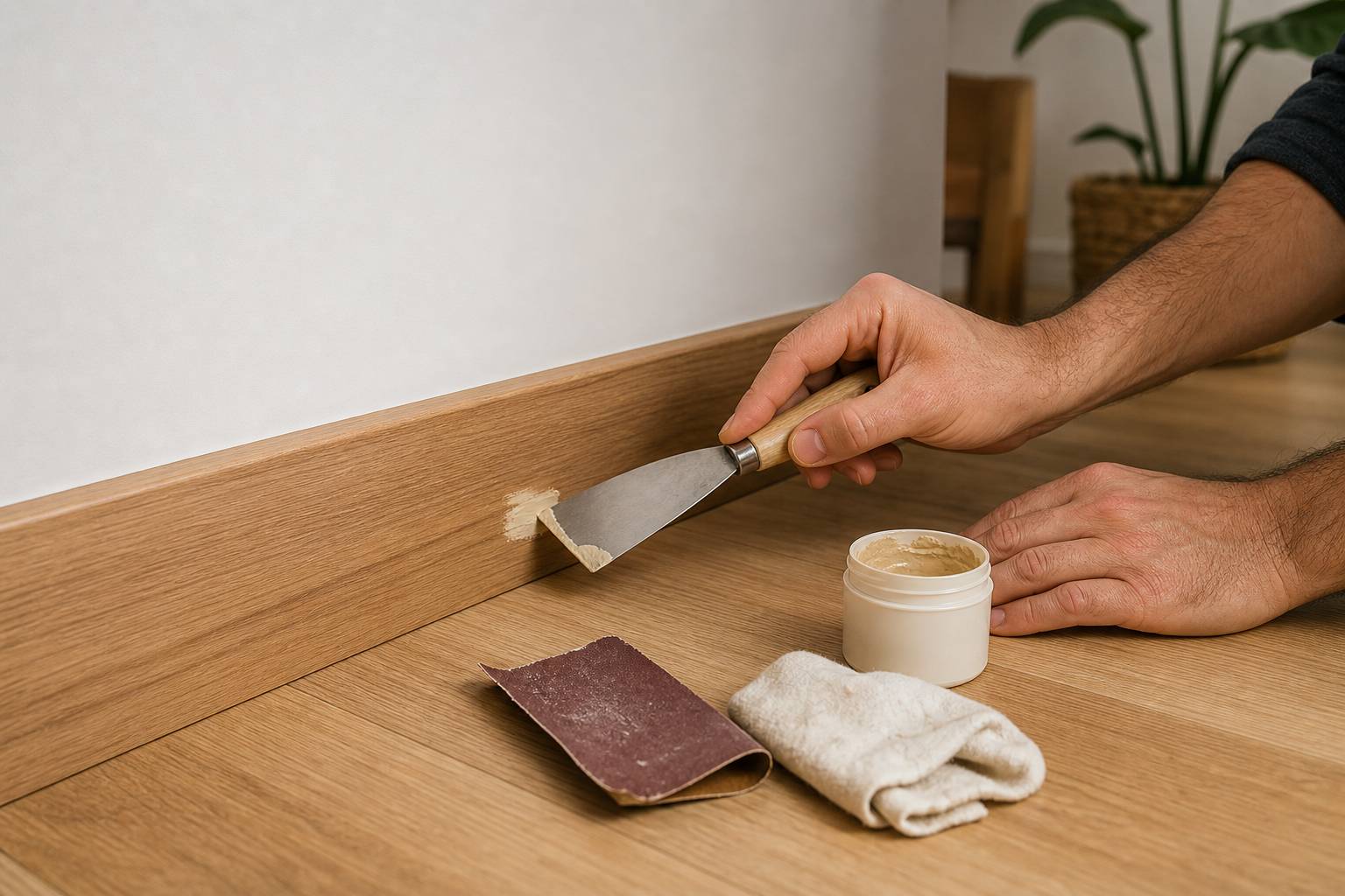 Cómo reparar un rodapié de madera dañado