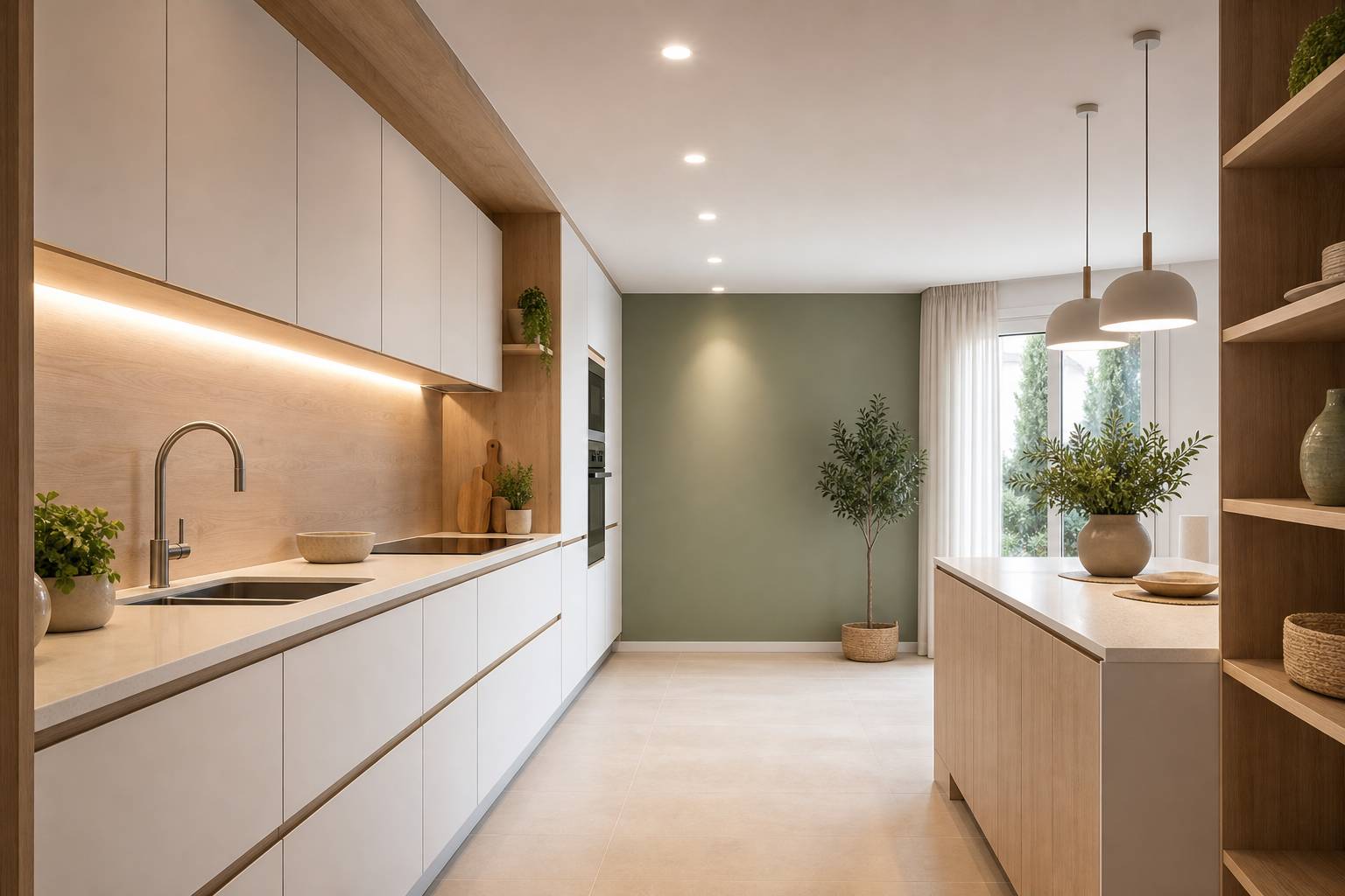Ideas para decorar una cocina alargada: distribución, luz y color para ganar equilibrio